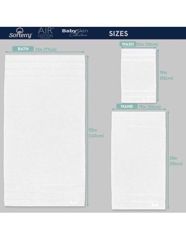 Juego de Toallas de Baño Softerry - 100% Algodón - 6 Piezas