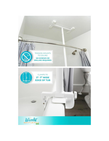 Barra de Agarre Stander Wonder Bathtub Pole Lite Blanca
