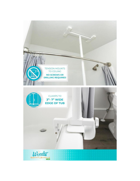 Barra de Agarre Stander Wonder Bathtub Pole Lite Blanca