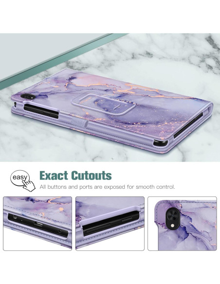 Funda Folio Fintie para Alcatel Joy Tab 2 y TCL Tab 8.0 - Mármol Lila