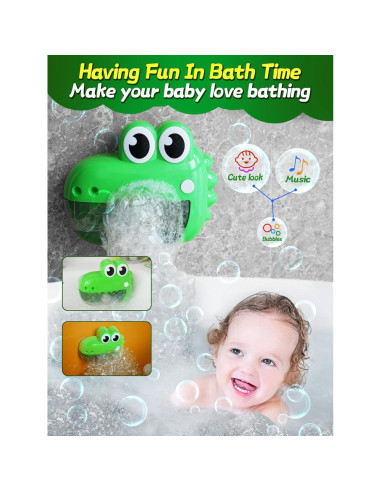 Juguete de baño musical dinosaurio INSHUEY con burbujas