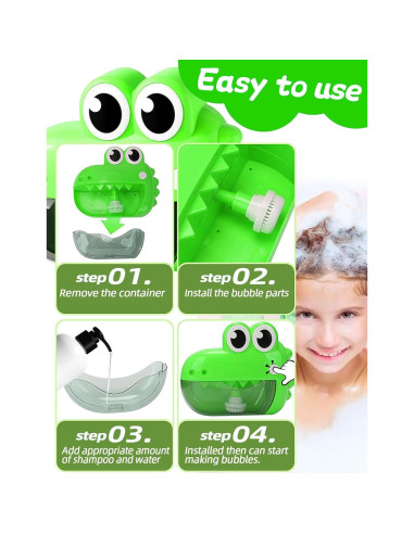 Juguete de baño musical dinosaurio INSHUEY con burbujas