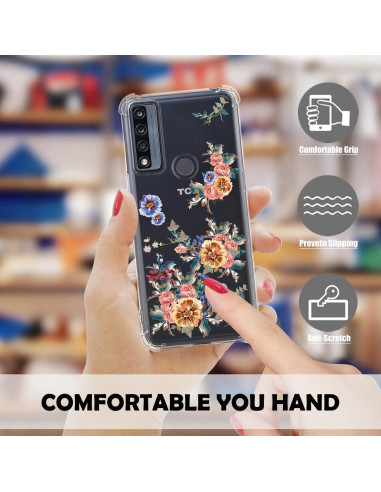 Funda de silicona transparente Romozi para Alcatel TCL 4X 5G - 3 unidades