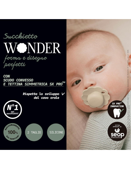 Chupete Suavinex Wonder Baby 0-6 Meses 2 Piezas Gris/Mauve
