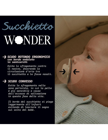 Chupete Suavinex Wonder Baby 0-6 Meses 2 Piezas Gris/Mauve