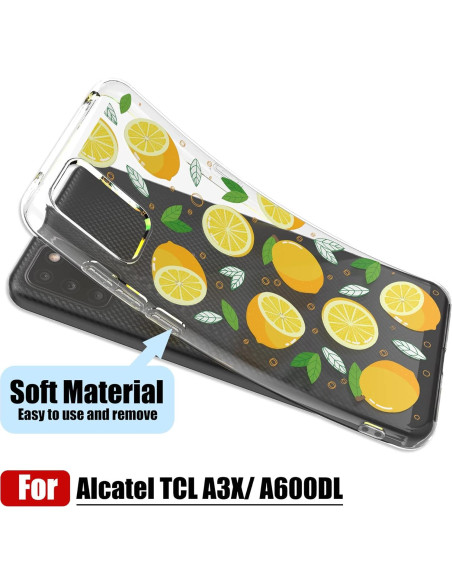 Funda de Gel TPU Claro para Alcatel TCL A3X A600DL - Paquete de 3 Funda de Gel TPU Claro para Alcatel TCL A3X A600DL - Paquete de 3