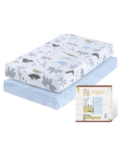 Funda de Cambiador de Algodón 100% para Niños - Dinosaurio Azul