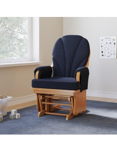 Mecedora Lullaby Foundations de Madera Natural y Azul 2
