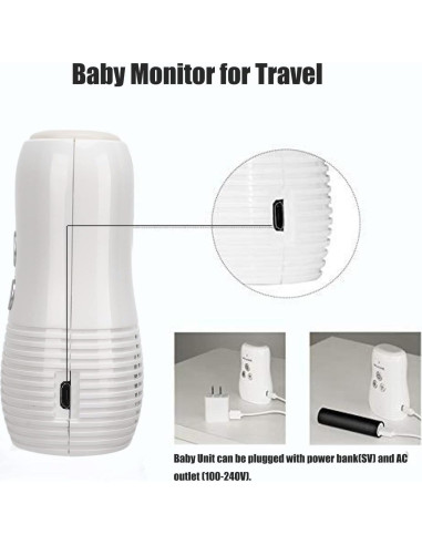 Monitor de Audio para Bebés Yunseity 2.4GHz con Luz Nocturna