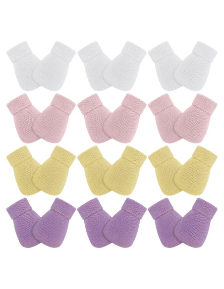 12 Pares de Mitones para Bebés Prematuros Eurzom Algodón