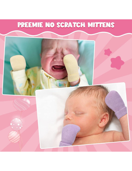 12 Pares de Mitones para Bebés Prematuros Eurzom Algodón