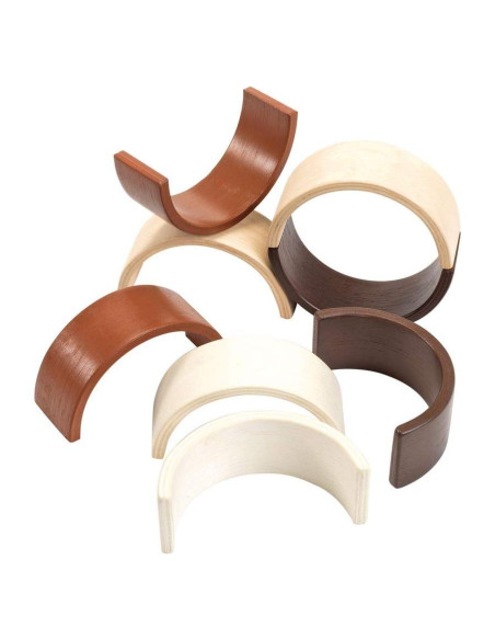 Juego de Arcos de Madera Excellerations - 8 Piezas, 5.08x5.08x12.7cm