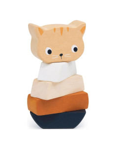 Kit de Apilamiento Gatito Mentari - 5 Bloques de Madera 6x2.5cm