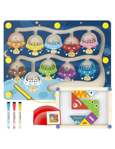 Juguete Magnético Montessori DULEYY - Laberinto y Pizarra 29.8x22.2cm