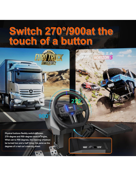 Rueda de Carreras PXN V900 GEN2 USB 270/900 Grados con Pedales
