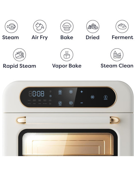 Horno de Aire 8-en-1 CIARRA 13QT Blanco con Vapor