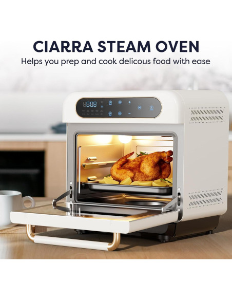 Horno de Aire 8-en-1 CIARRA 13QT Blanco con Vapor
