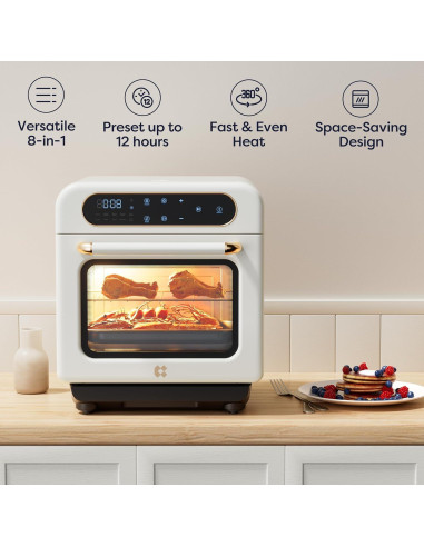 Horno de Aire 8-en-1 CIARRA 13QT Blanco con Vapor