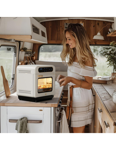 Horno de Aire 8-en-1 CIARRA 13QT Blanco con Vapor