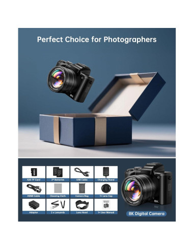 Cámara Digital 8K XNSIAKXA DC226 88MP Autofocus WiFi