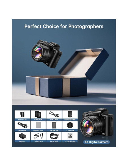 Cámara Digital 8K XNSIAKXA DC226 88MP Autofocus WiFi