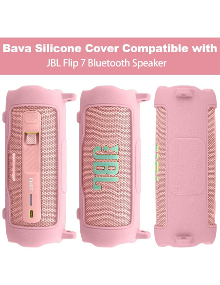 Funda de Silicona Baval Rosa para Altavoz JBL Flip 7