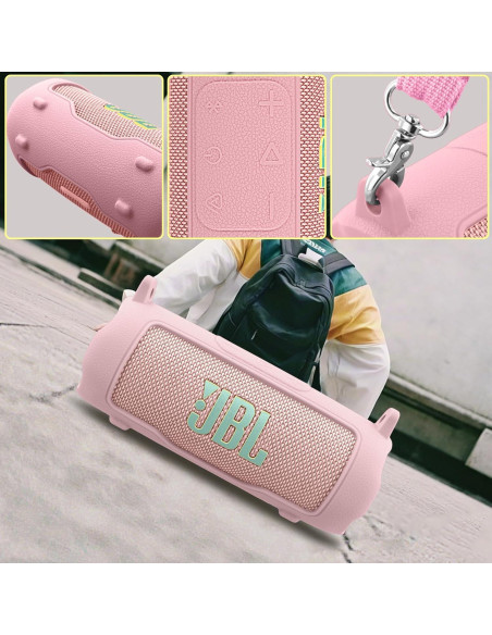 Funda de Silicona Baval Rosa para Altavoz JBL Flip 7