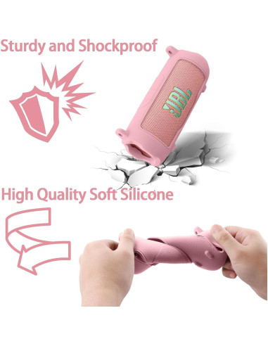 Funda de Silicona Baval Rosa para Altavoz JBL Flip 7