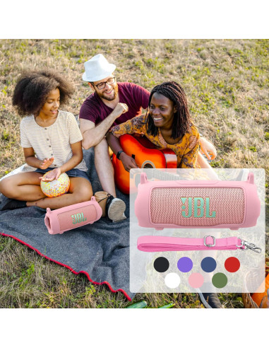 Funda de Silicona Baval Rosa para Altavoz JBL Flip 7