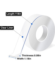 Cinta Doble Cara Alta Resistencia QKadhener 3m Transparente 2