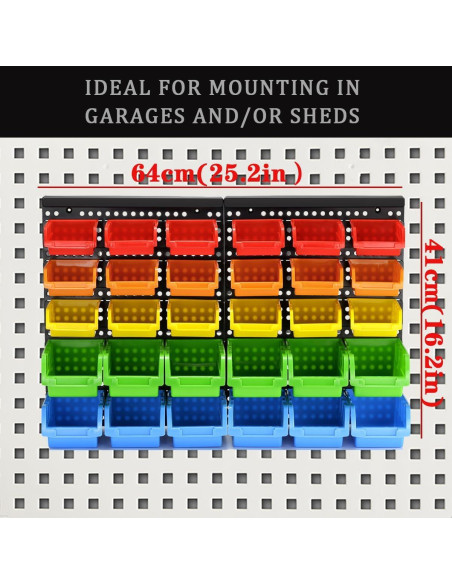 Kit de Almacenamiento VEOFEMLEA 30 Compartimentos Montado en Pared