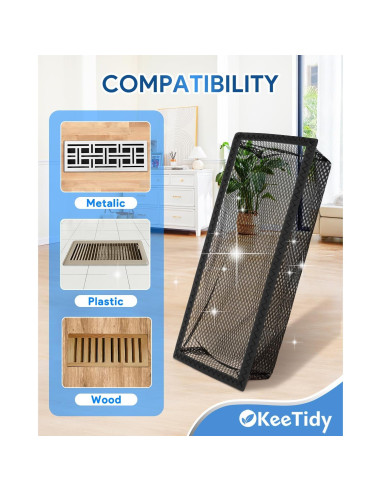 Red de Pantalla de Ventilación de Suelo KeeTidy 4x12" Paquete de 6