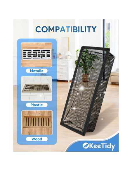 Red de Pantalla de Ventilación de Suelo KeeTidy 4x12" Paquete de 6