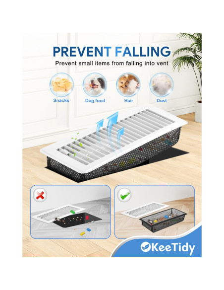 Red de Pantalla de Ventilación de Suelo KeeTidy 4x12" Paquete de 6