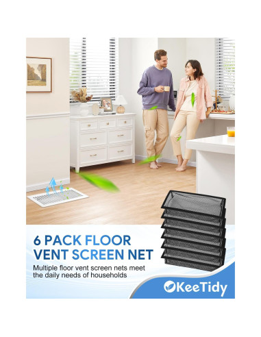 Red de Pantalla de Ventilación de Suelo KeeTidy 4x12" Paquete de 6