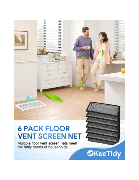 Red de Pantalla de Ventilación de Suelo KeeTidy 4x12" Paquete de 6
