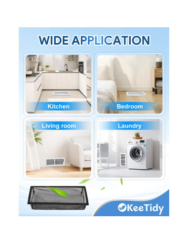 Red de Pantalla de Ventilación de Suelo KeeTidy 4x12" Paquete de 6