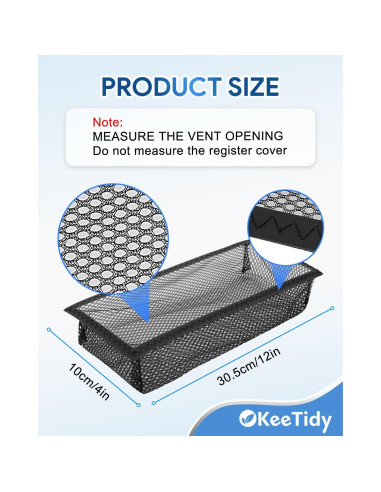 Red de Pantalla de Ventilación de Suelo KeeTidy 4x12" Paquete de 6