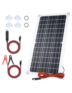 Cargador Solar Soshine 15W 12V con Controlador y LED