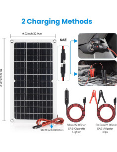 Cargador Solar Soshine 15W 12V con Controlador y LED 2