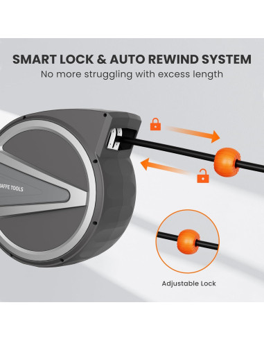 Carrete de Manguera de Aire Retráctil Giraffe Tools 15.24 m