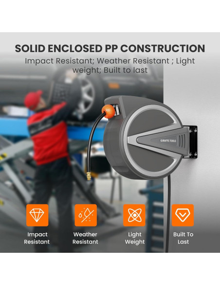 Carrete de Manguera de Aire Retráctil Giraffe Tools 15.24 m