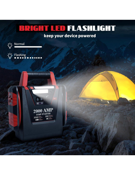 Arrancador de Batería FlyAuto HH604 2000A con Compresor 260 PSI