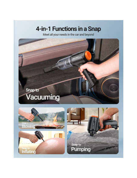 Aspiradora de Coche SEALIGHT X1 Portátil Inalámbrica 13000Pa Aspiradora de Coche SEALIGHT X1 Portátil Inalámbrica 13000Pa