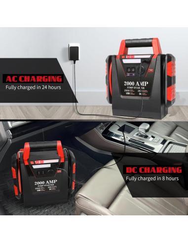 Arrancador de Batería FlyAuto HH604 2000A con Compresor 260 PSI