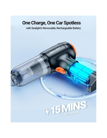 Aspiradora de Coche SEALIGHT X1 Portátil Inalámbrica 13000Pa Aspiradora de Coche SEALIGHT X1 Portátil Inalámbrica 13000Pa