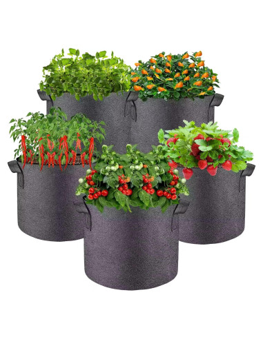 5 Bolsas de Crecimiento de Plantas 19L Lucdnc - Tela Transpirable