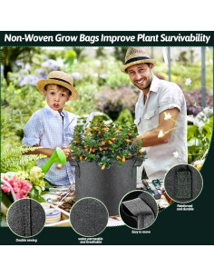 5 Bolsas de Crecimiento de Plantas 19L Lucdnc - Tela Transpirable 2