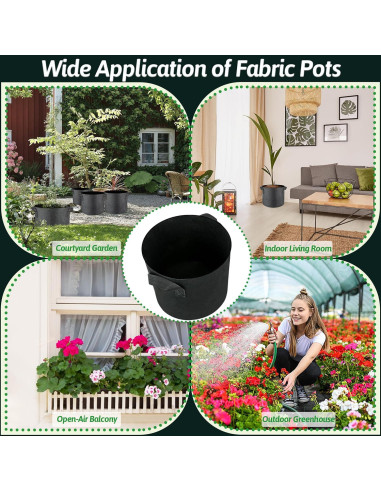 5 Bolsas de Crecimiento de Plantas 19L Lucdnc - Tela Transpirable