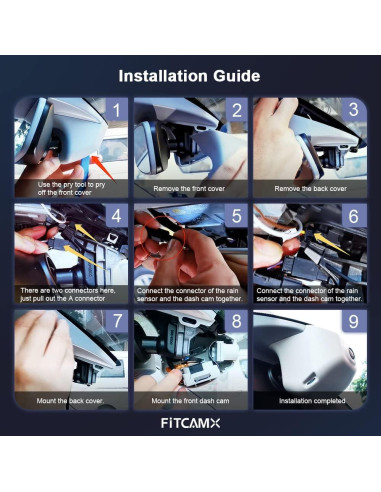 Cámara de Salpicadero Fitcamx 4K Frontal + 1080P Trasera para Volkswagen Atlas 2018-2025